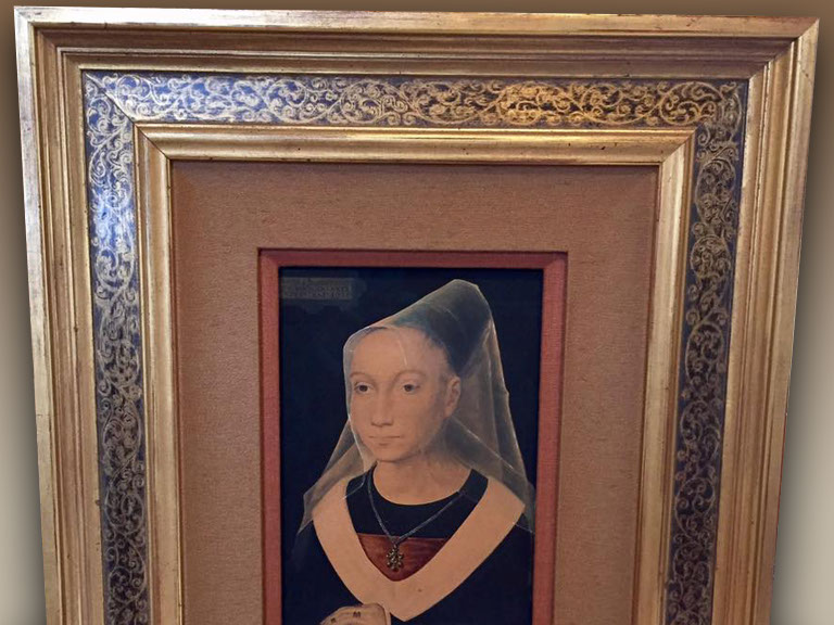 Gold Picture Frame with textured mat created by Wall Street Gallery in Madison, CT